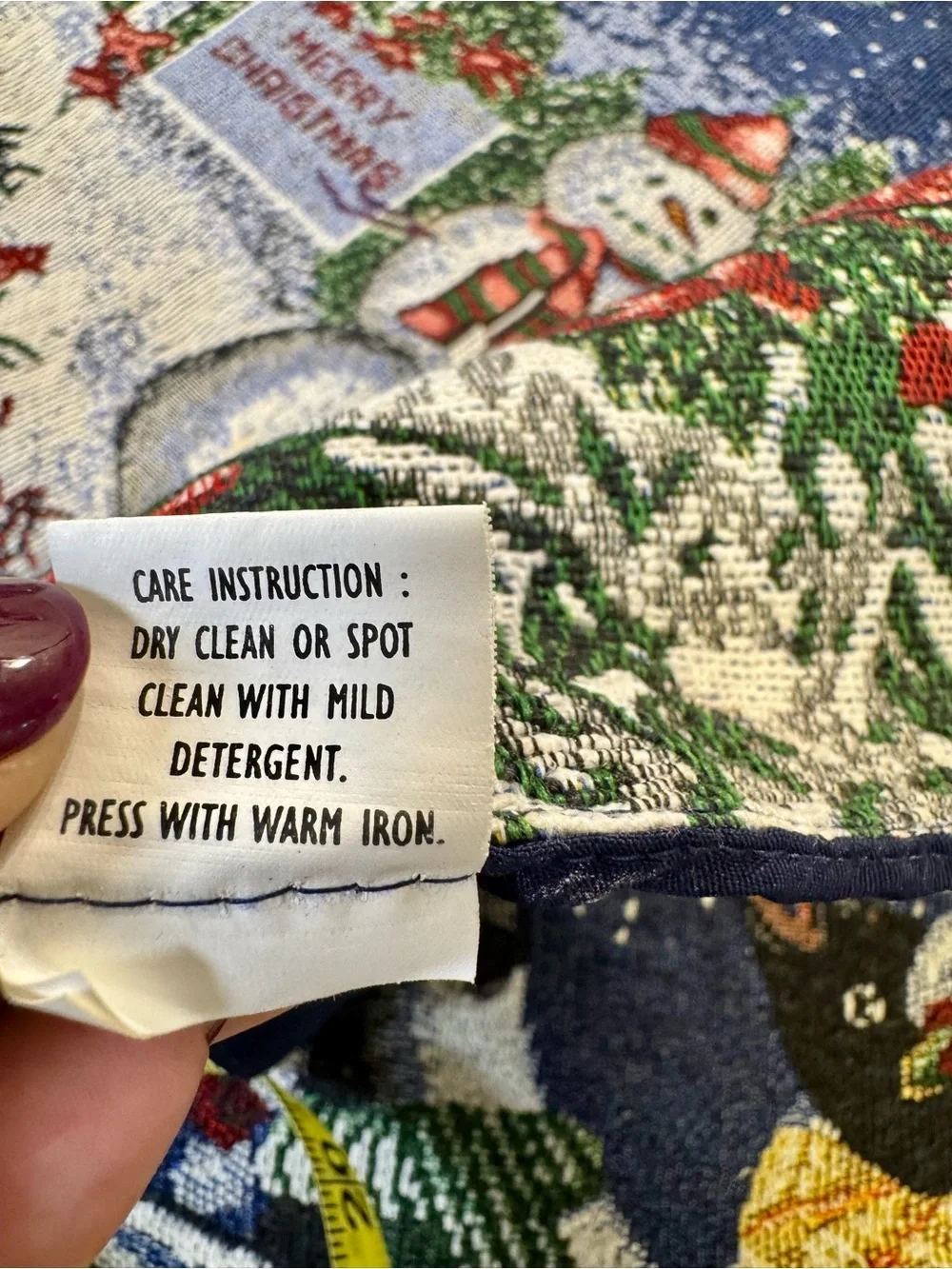 Set of 4 Navy Vintage Tapestry Placemats. 2 of each design.